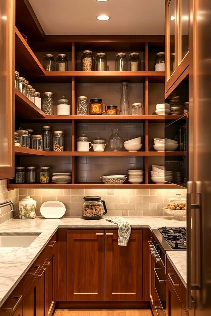 Open Shelving Display Techniques - 22 Galley Kitchen Ideas