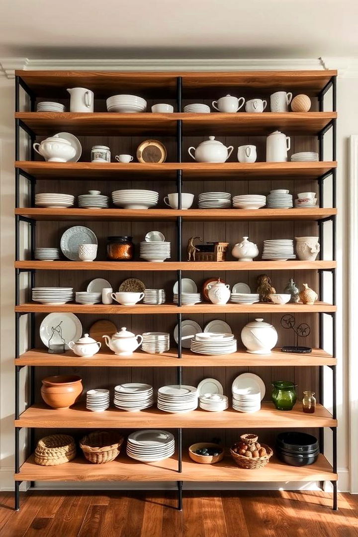 Open Shelving Displays - 22 French Country Dining Room Ideas