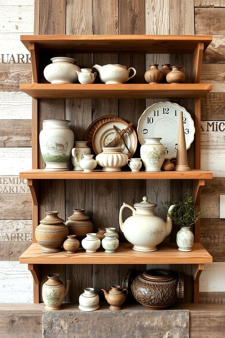 Open Shelving Displays - 22 Rustic Barndominium Interior Design Ideas