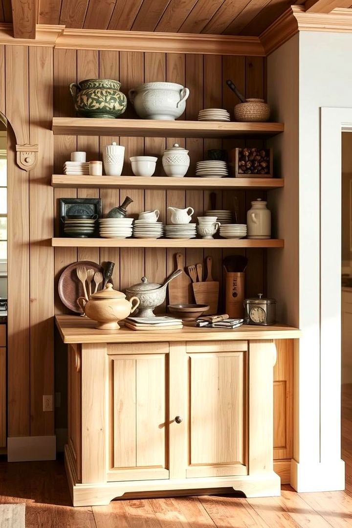 Open Shelving Rustic Warmth - 22 Rustic Kitchen Island Ideas