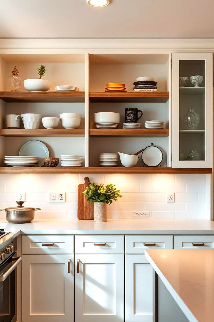 Open Shelving for Display and Utility - 22 Parallel Modular Kitchen Design Ideas