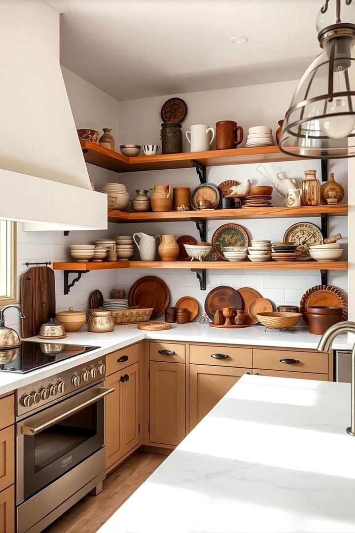 Open Shelving for Display - 22 Tuscan Kitchen Design Ideas