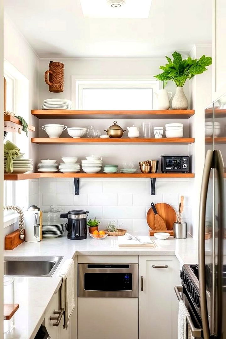 Open Shelving for Style and Function - 22 Small Galley Kitchen Ideas on a Budget