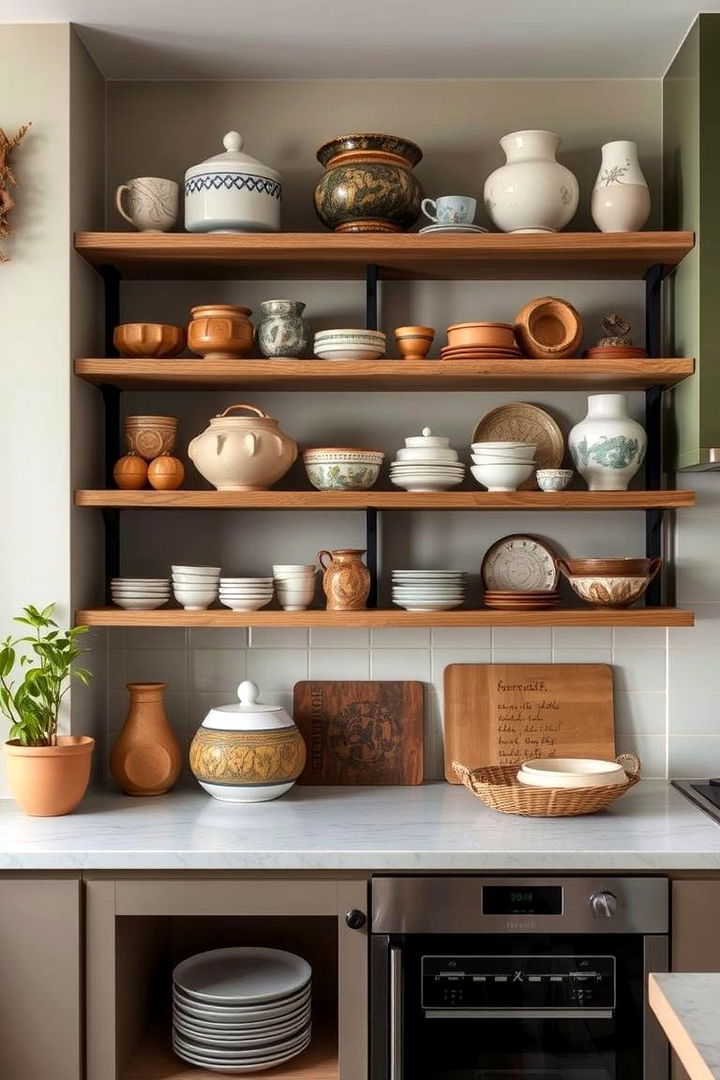 Open Shelving with Artisanal Flair - 22 Spanish Style Kitchen Ideas