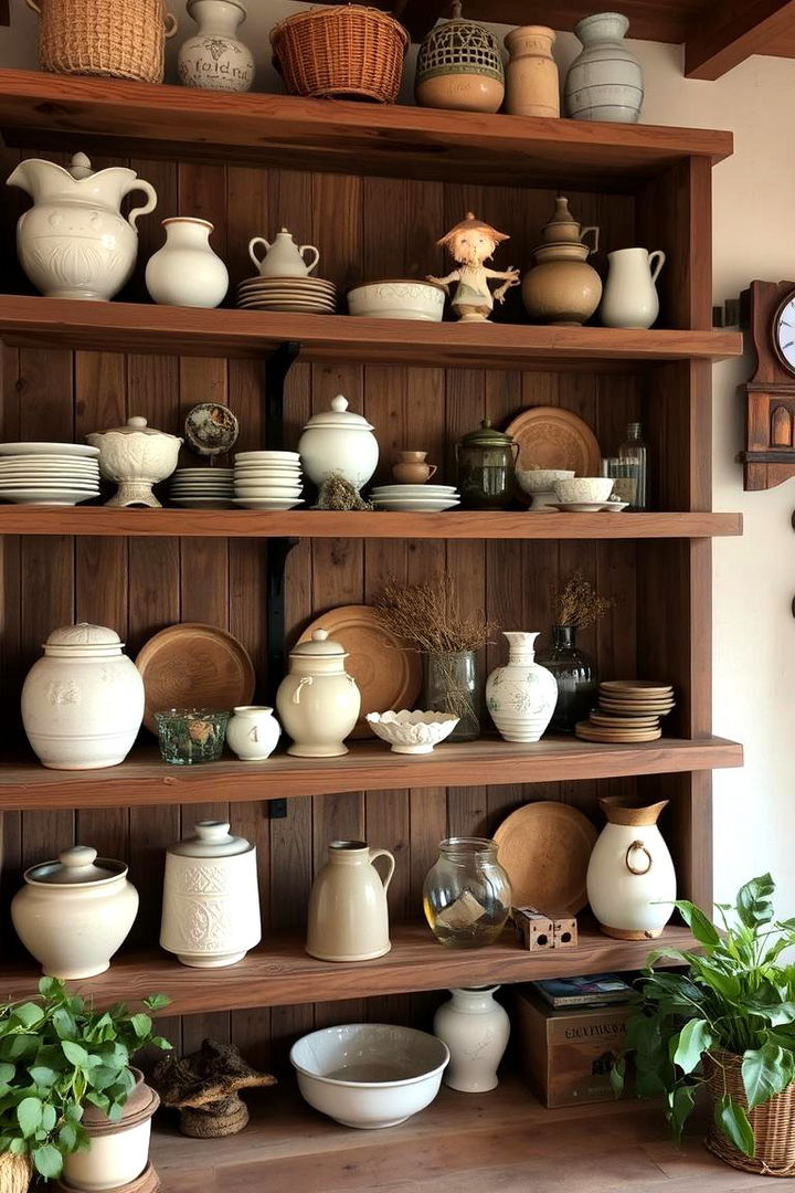 Open Shelving with Country Charm - 22 Boho Farmhouse Decor Ideas