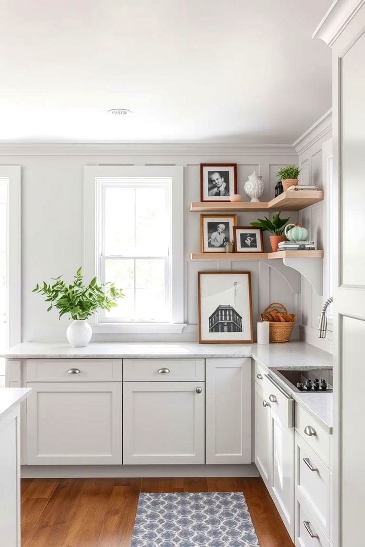 Open Shelving with Gray Accents - 22 Gray Kitchens