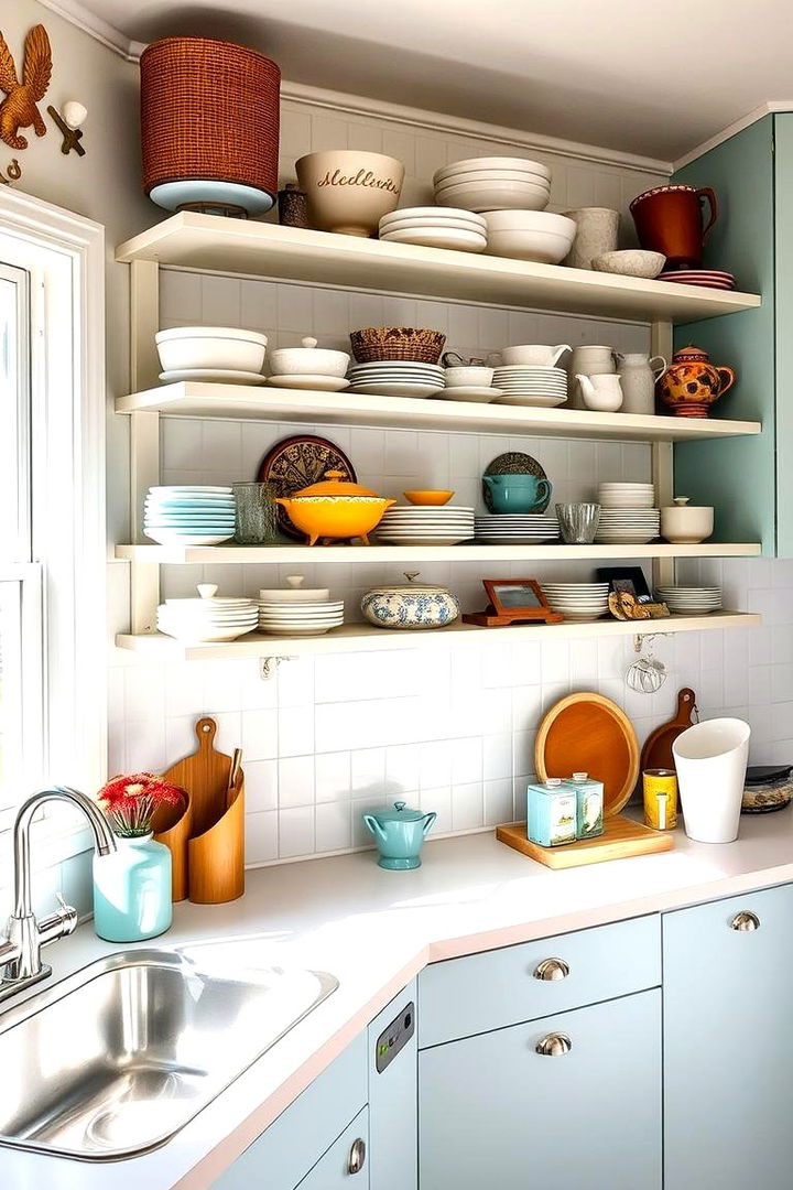 Open Shelving with Nostalgic Flair - 22 70s Kitchen Ideas