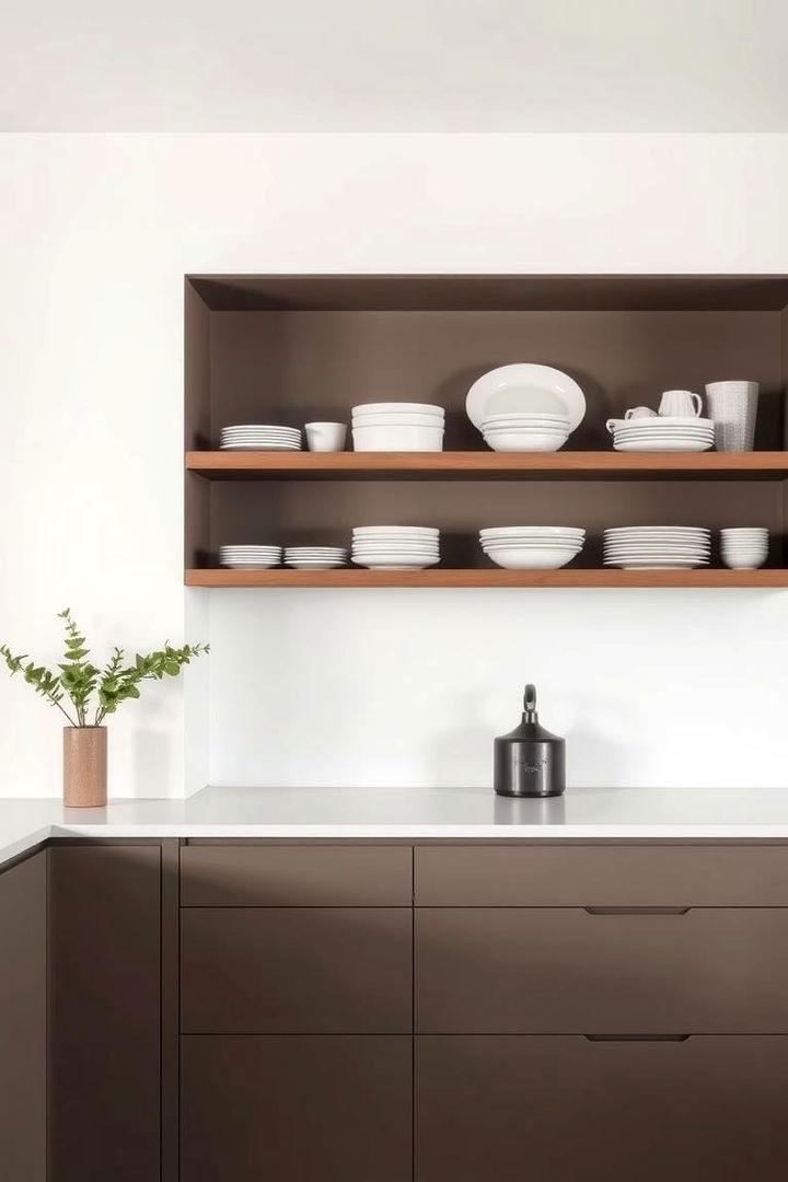 Open Shelving with Refined Display - 22 Japandi Kitchen Ideas