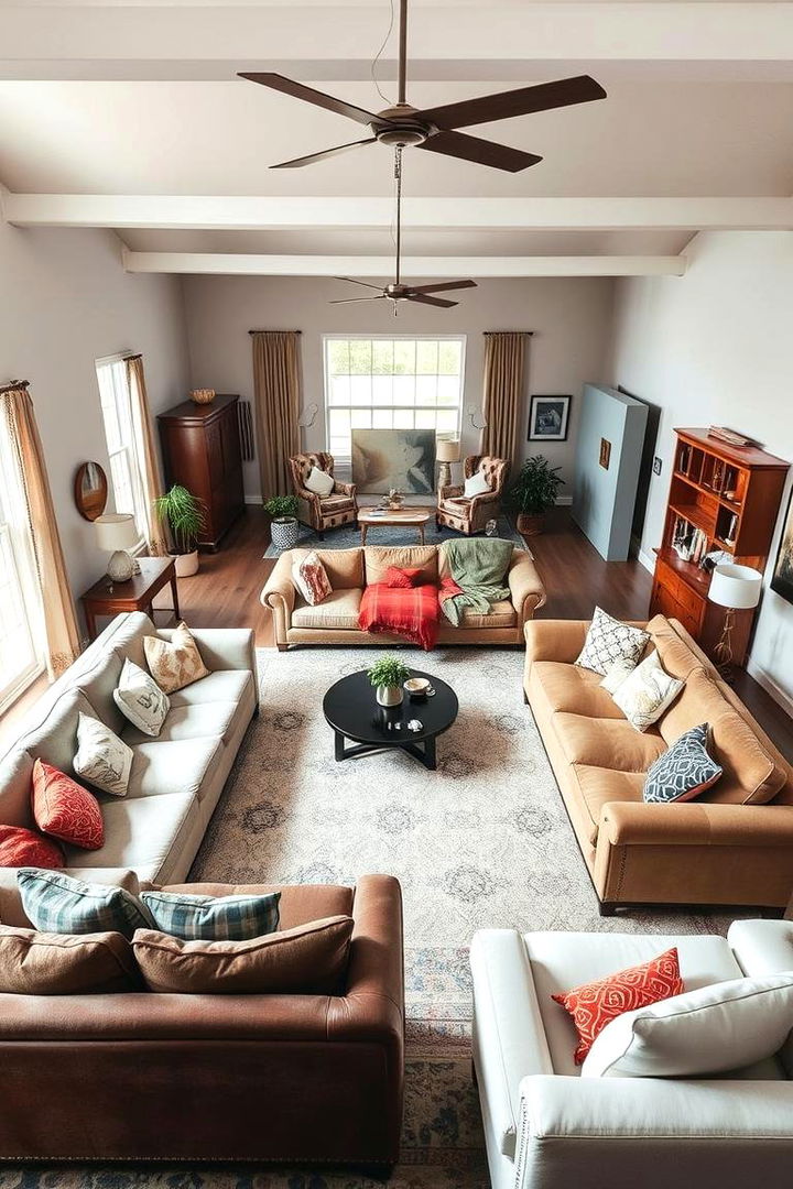 Open Space Creativity - 22 Mismatched Sofas in Living Room Ideas