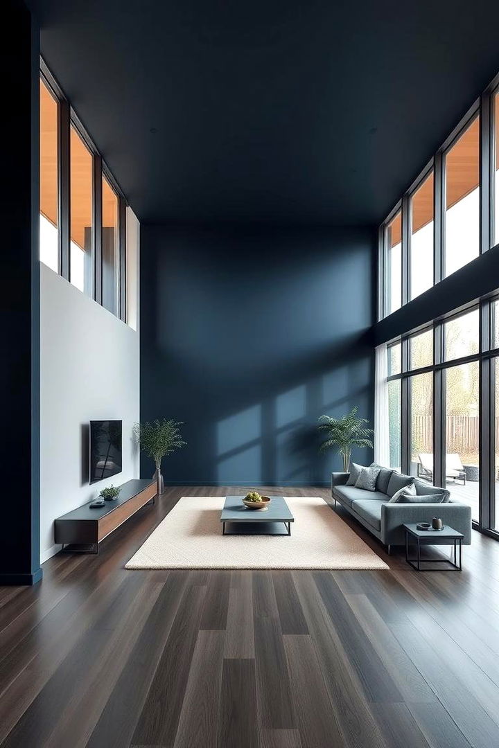 Open Space Integration - 22 Navy Blue Living Room Ideas