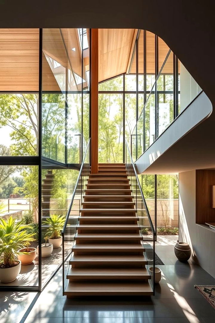 Open Staircase Incorporating IndoorOutdoor Flow - 22 Open Staircase Ideas