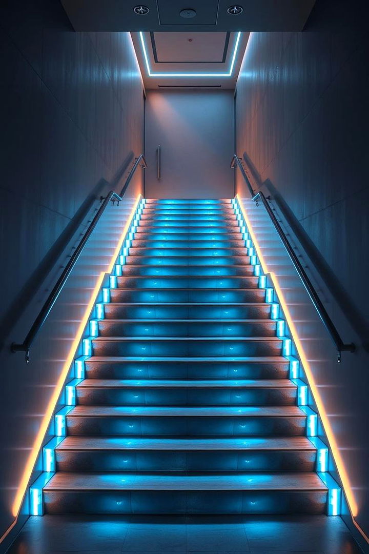 Open Staircase with Creative Lighting Features - 22 Open Staircase Ideas