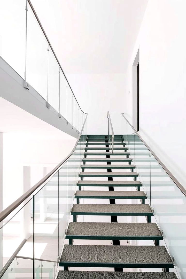 Open Staircase with Floating Railings - 22 Open Staircase Ideas