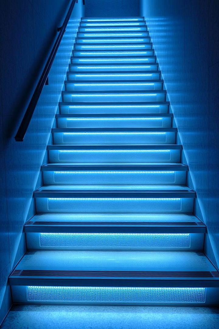 Open Tread Staircase with LED Lighting - 22 Open Staircase Ideas