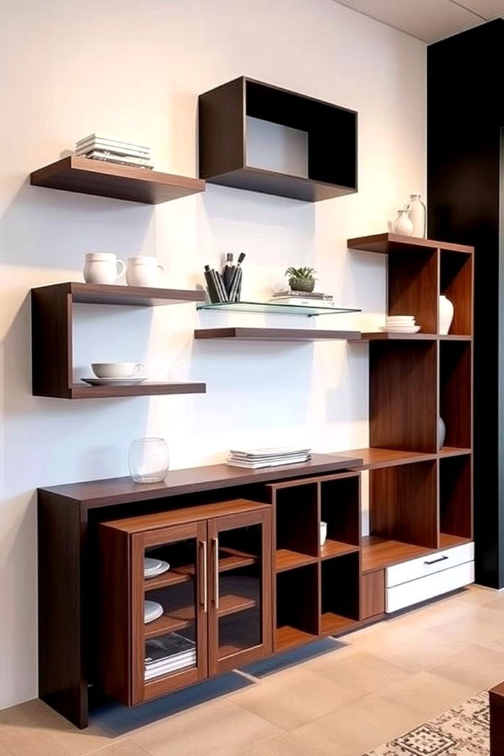Open and Closed Shelf Combinations - 22 Floating Shelves Ideas