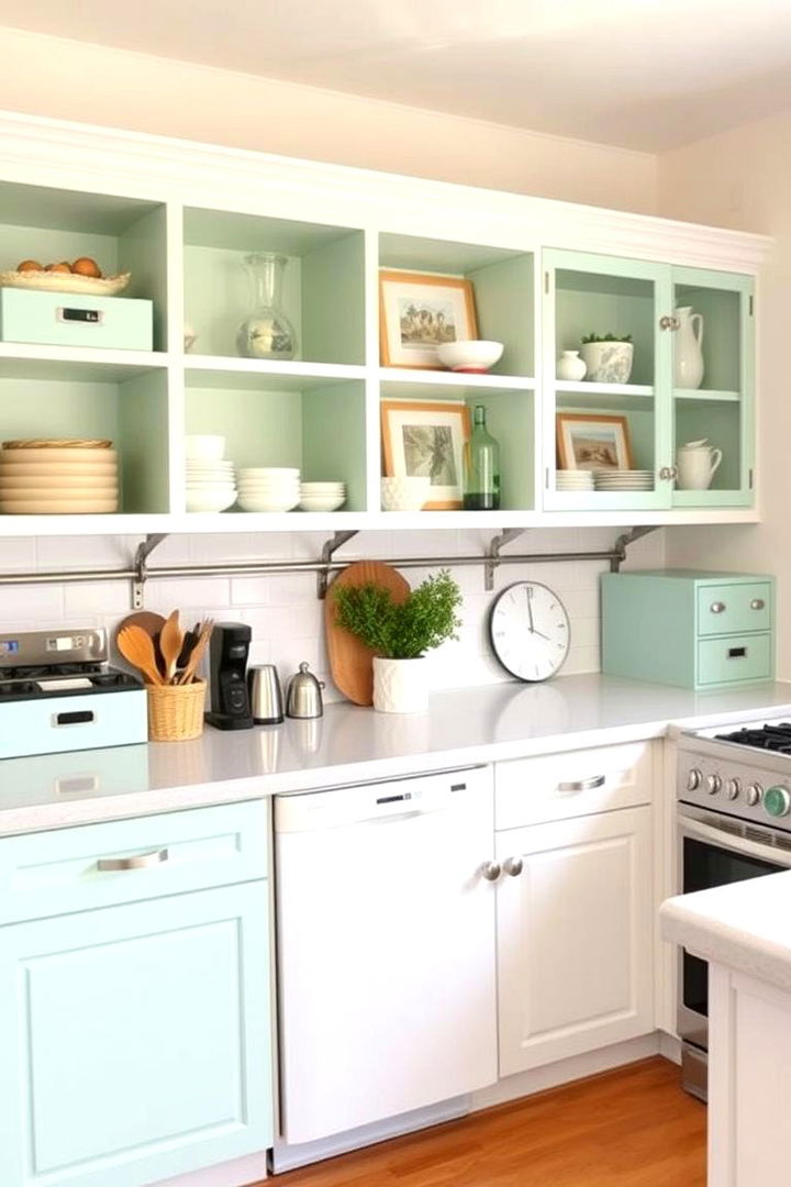 Optimal Storage with Seafoam Green - 22 Seafoam Green Kitchen Ideas