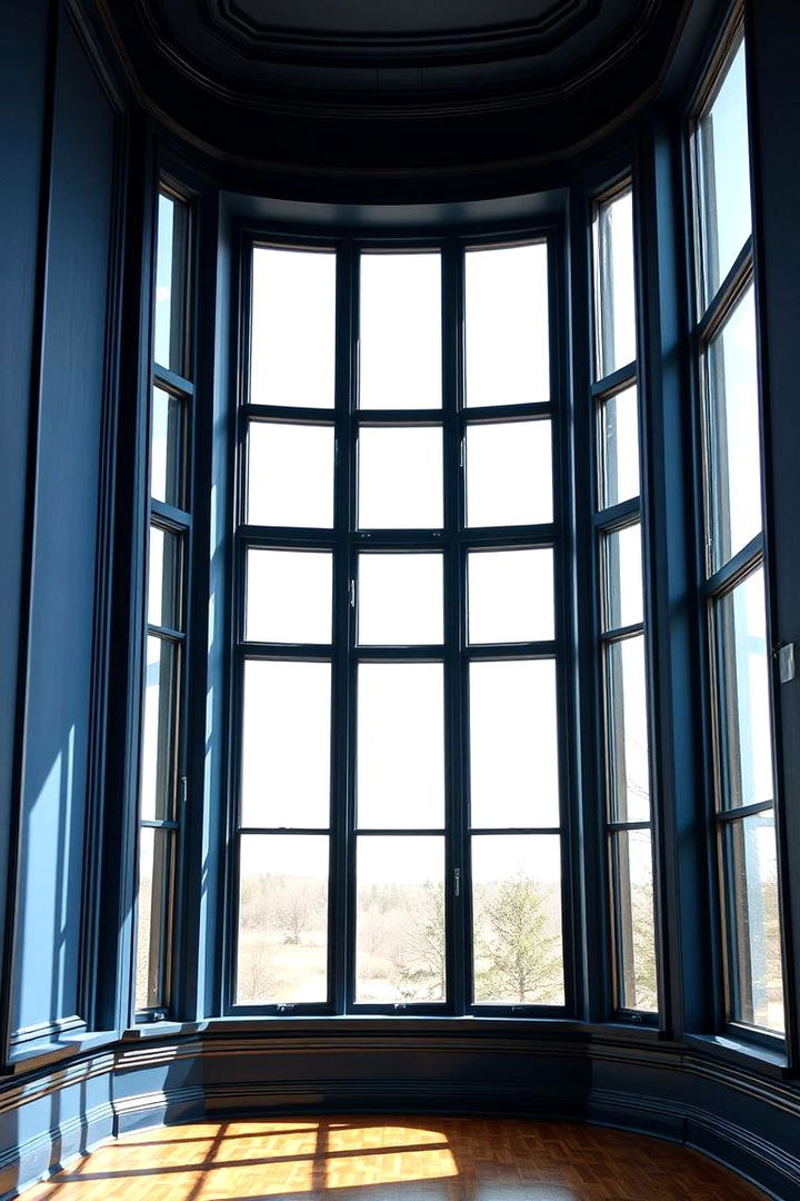 Optimal Window Features - 22 Dark Blue House With Black Trim