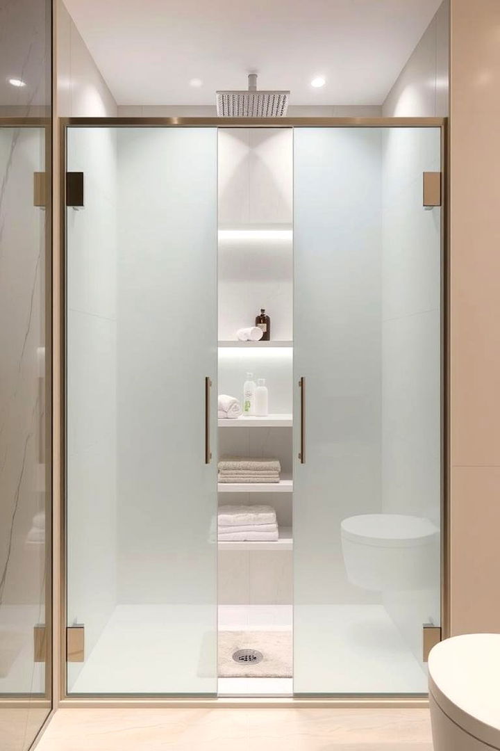 Optimize Space with Sliding Doors - 22 Bathroom Organization Ideas