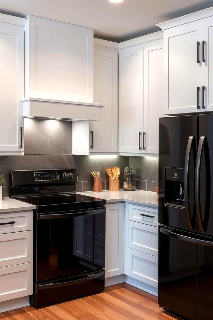 Optimized Countertop Utilization - 22 Small Kitchen with Black Appliances Ideas