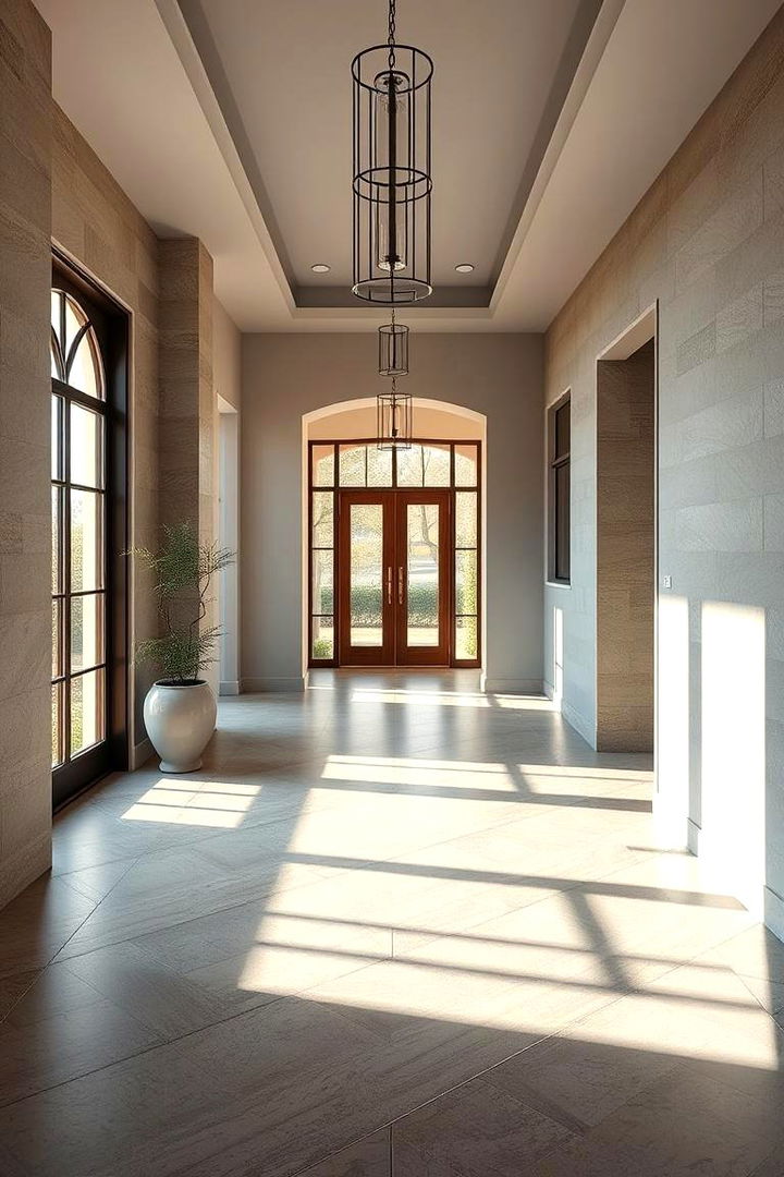 Optimized Layout with Diagonal Lines - 22 Small Entryway Tile Floor Ideas