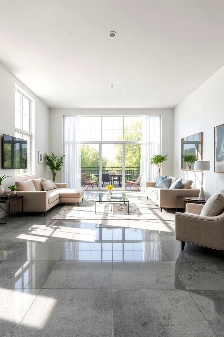 Optimized Light and Space - 22 grey flooring living room ideas