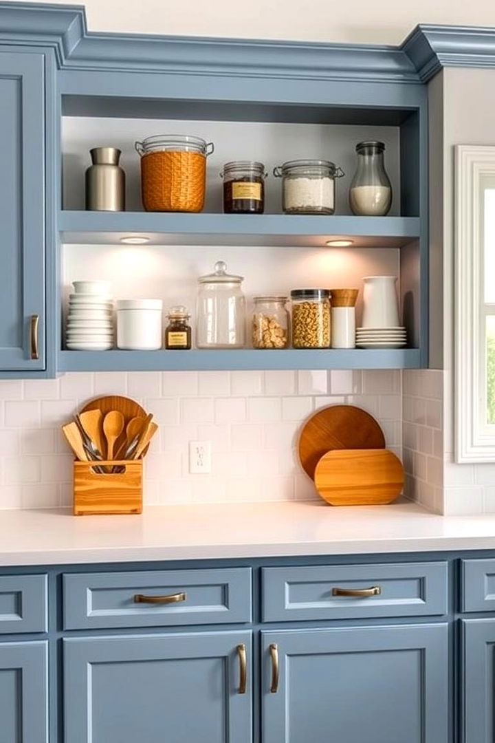 Optimized Shelf Display - 22 blue farmhouse kitchen cabinets