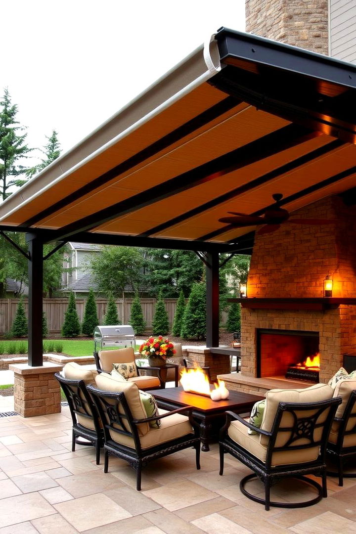 Optimizing Weather Protection Solutions - 22 Backyard Pavilion With Fireplace