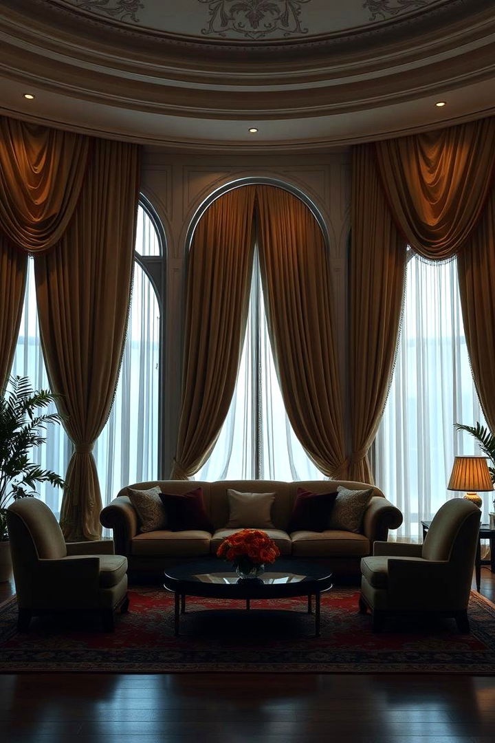 Opulent Drapery Details - 22 Castle Living Room Ideas