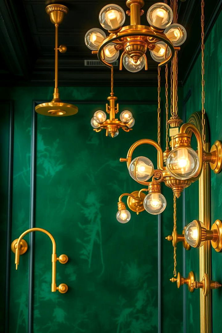 Opulent Gold Fixtures - 22 Emerald Green and Gold Bedroom Ideas