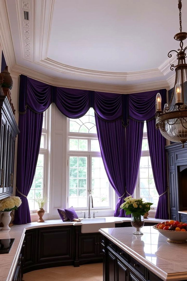 Opulent Purple Draperies - 22 Purple Kitchen Ideas