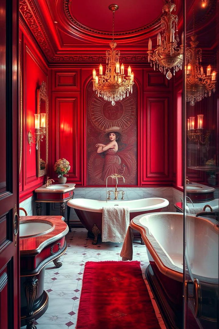 Opulent Red Luxury Bathroom - 22 Red Bathroom Ideas