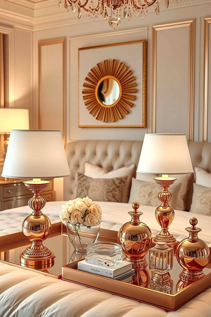 Opulent Rose Gold Accessories - 22 Rose Gold Bedroom Ideas
