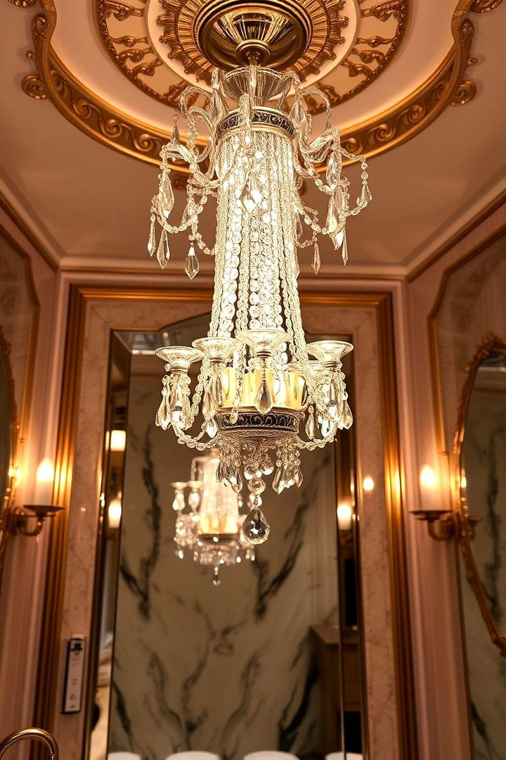 Opulent Sparkling Bathroom Chandelier - 22 Bathroom Chandelier Ideas