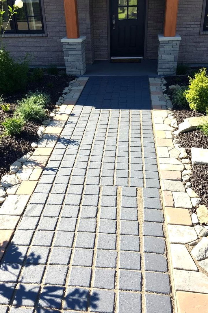 Organic Accent Borders - 22 Black Brick Walkway Ideas
