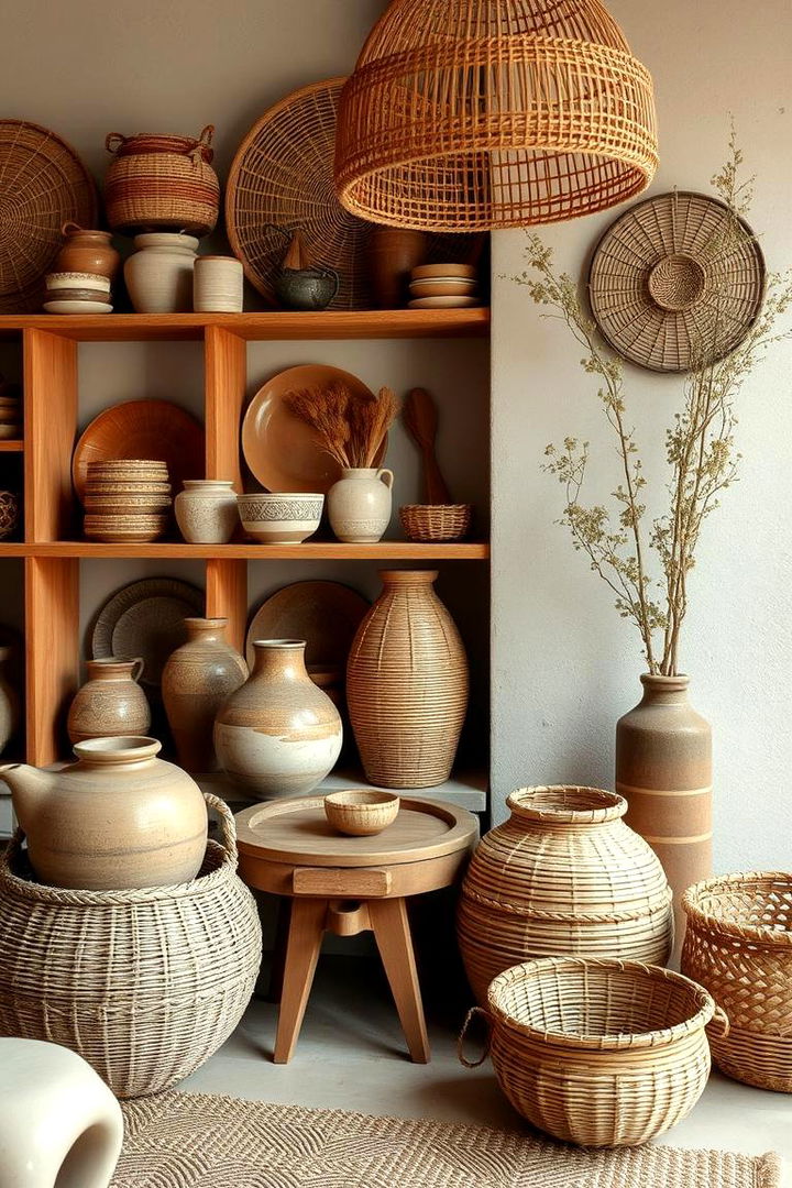 Organic Accessories for Refined Charm - 22 Japandi Living Room Ideas