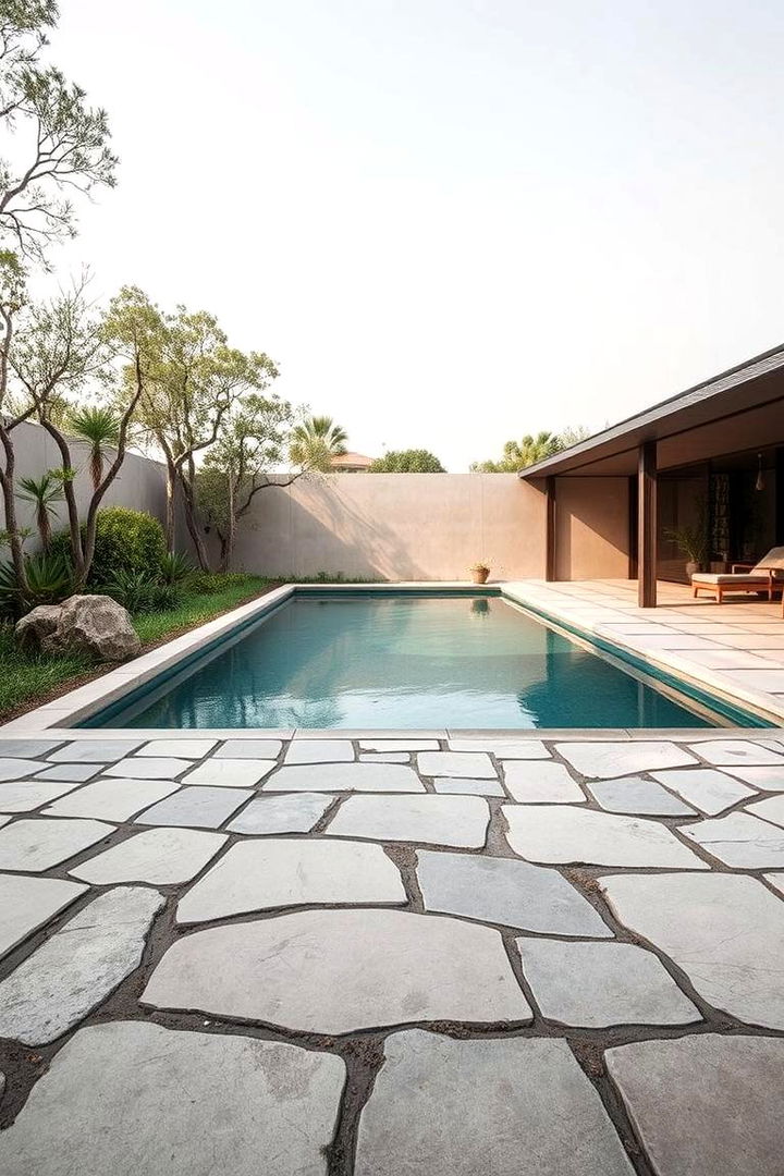 Organic Arrangements to Mimic Nature - 22 Concrete Pavers Around Pool Ideas