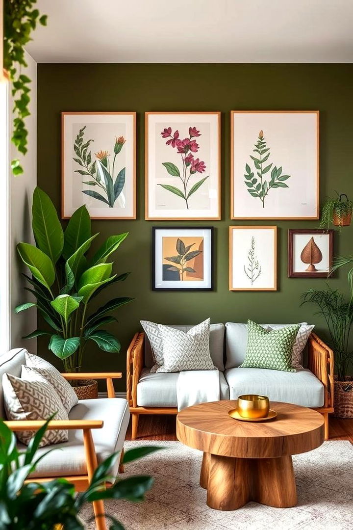 Organic Botanical Touch - 22 Olive Green Accent Wall Ideas