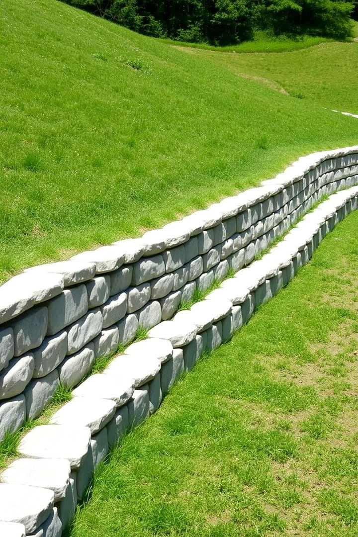 Organic Contour Layout - 22 Natural Rock Retaining Wall Ideas