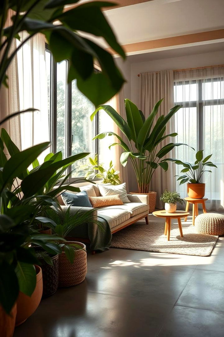 Organic Living Spaces - 22 Rustic Concrete Floor Living Room Ideas