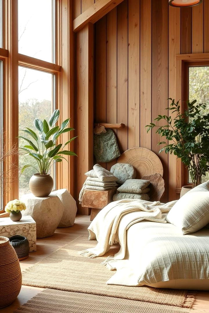 Organic Material Mix - 22 Rustic Sunroom Ideas