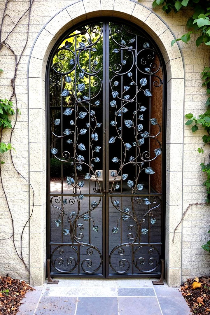 Organic Metal Vine Pattern Gate - 22 Japanese Garden Gate Design Ideas
