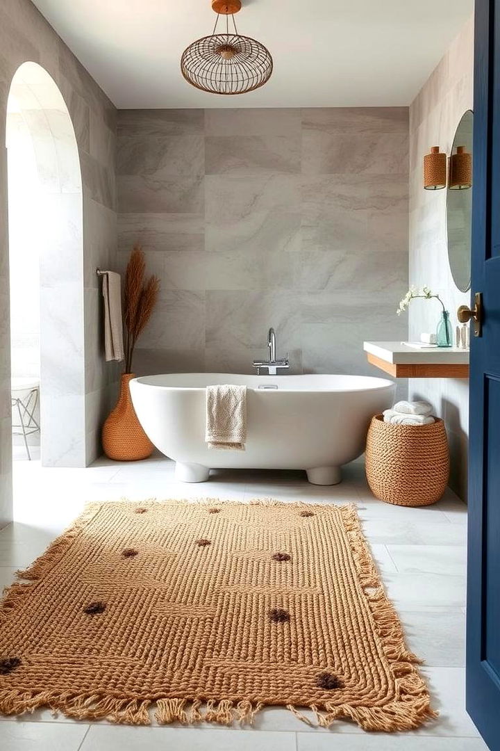 Organic Natural Fiber Textures - 22 Bathroom Rug Ideas
