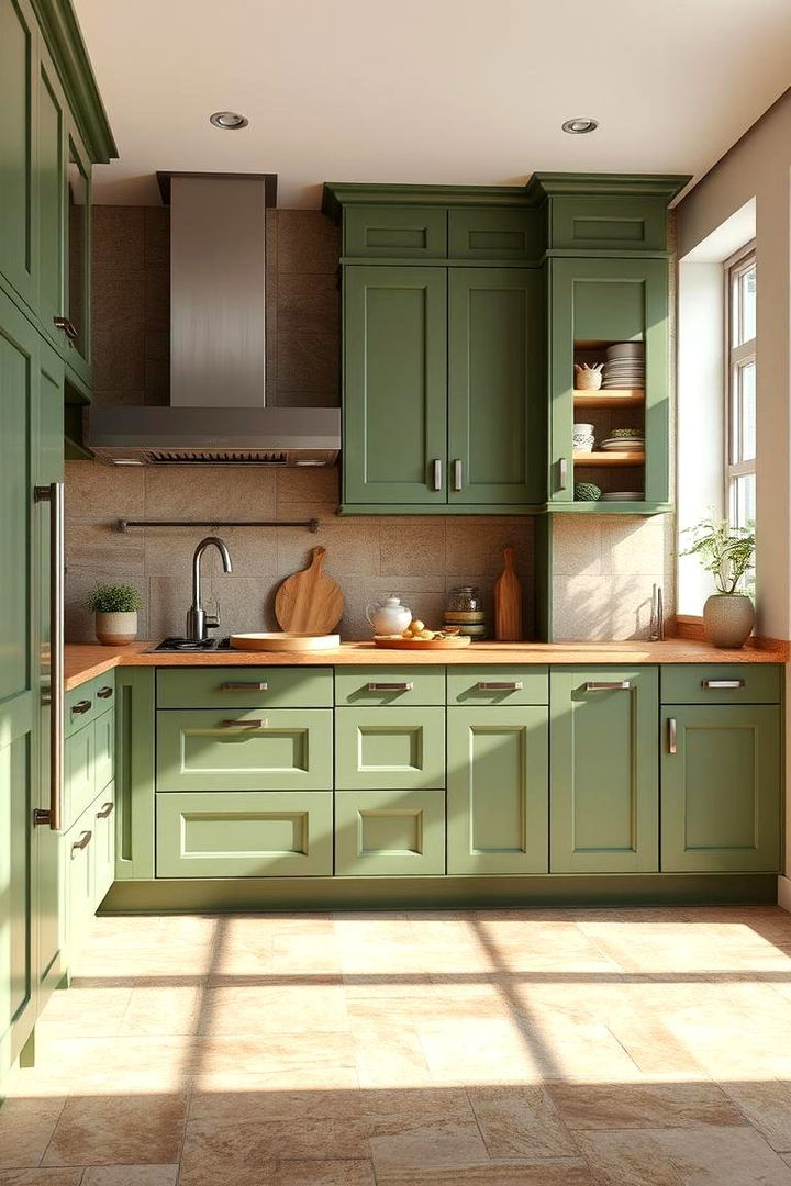 Organic Natural Fusion - 22 Green and Brown Kitchen Ideas