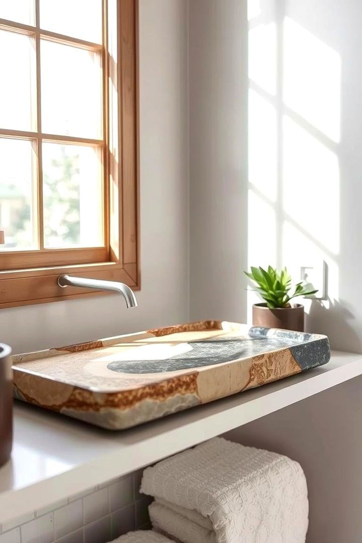 Organic Stone Accents - 22 Bathroom Tray Ideas