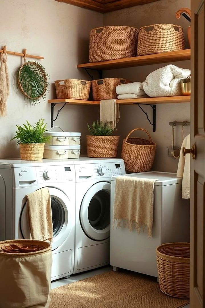 Organic Texture Selections for a Natural Touch - 22 Green Laundry Room Ideas