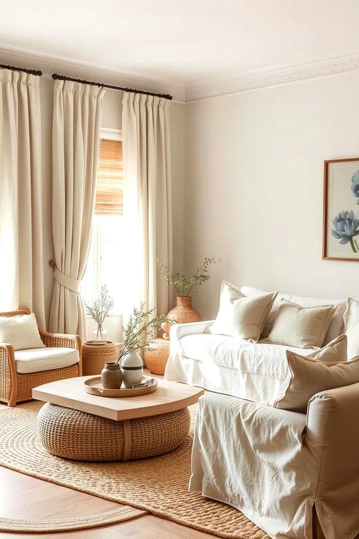 Organic Textures - 22 Earthy Living Room Decor Ideas