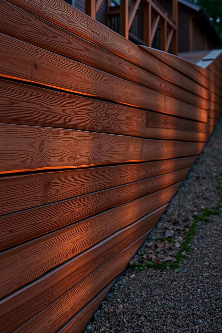 Organic Timber Appeal - 22 Retaining Wall Ideas for Sloped Backyard