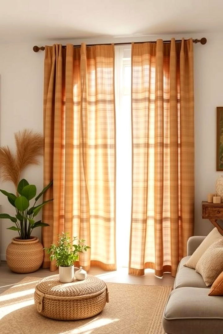 Organic Woven Curtains - 22 Boho Decor Ideas