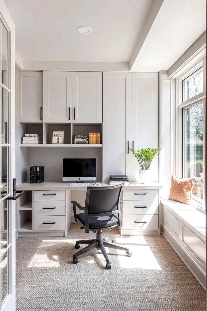 Organize with Smart Storage Solutions - 22 Sunroom Office Ideas