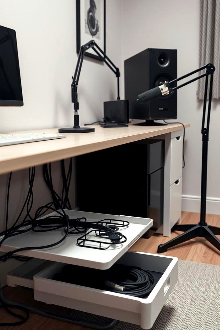 Organized Cable Management - 22 Podcast Room Ideas